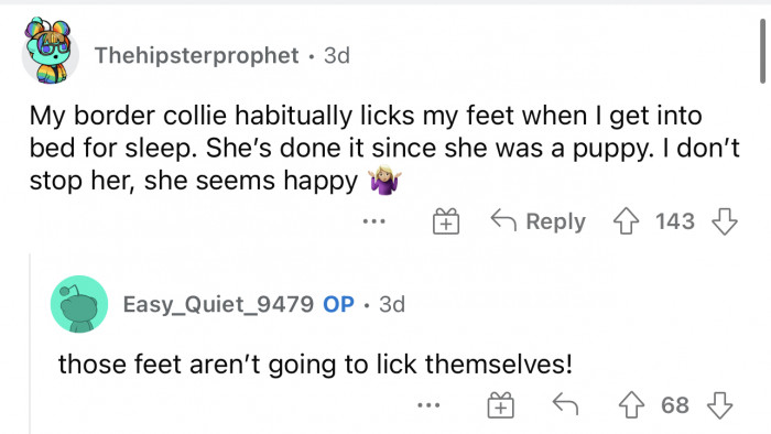 She's basically just giving you a little foot massage before bed. Nothing wrong with that.