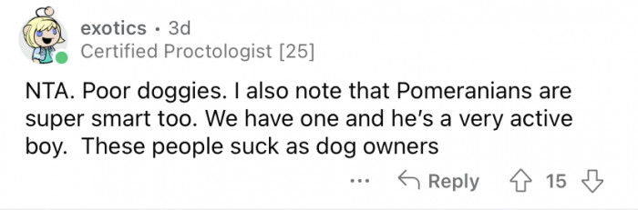 "These people suck as dog owners."