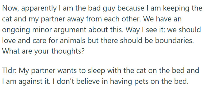 Now OP feels like the bad guy, but also thinks that there should be some boundaries.