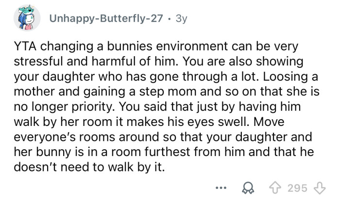 You will stress out your daughter and the bunny.
