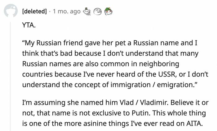 OP was so bothered by the dog's name she had to go to Reddit to look for sympathy