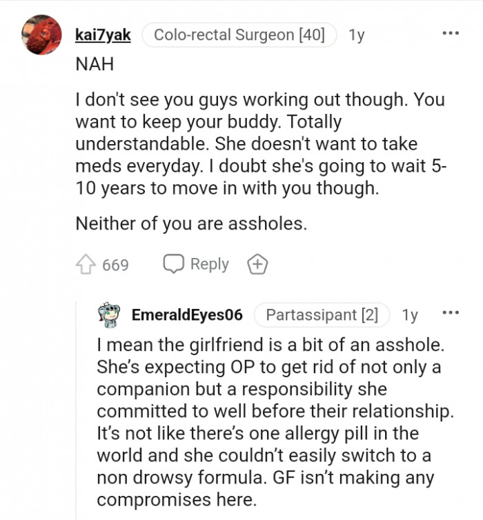 Another Redditor who doesn't see the OP's relationship working out