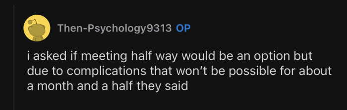 OP replied to the previous user's post to clarify things further.