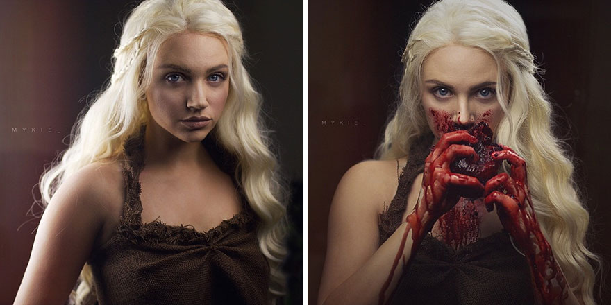 3. Daenerys Before And After Becoming The Dothraki Queen