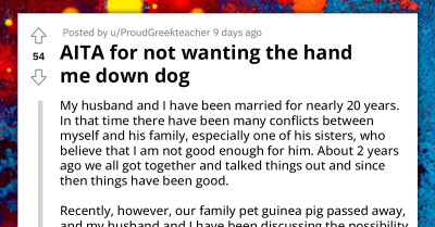 Redditor Refuses "Free Dog" From Sister-In-Law Because It Is Not the Breed That Suits the Family’s Lifestyle; Husband Sees It As Ungrateful