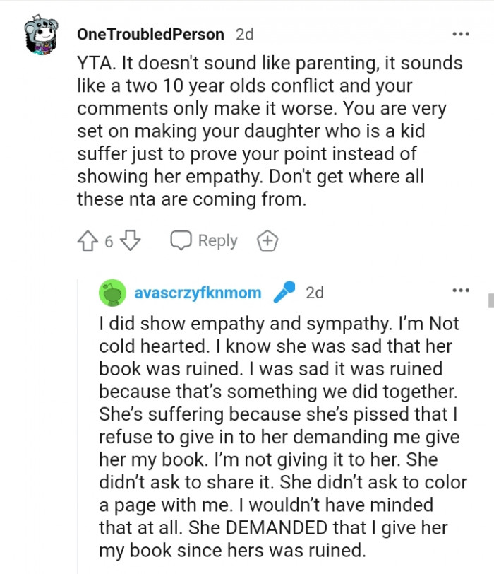 You are very set on making your daughter suffer