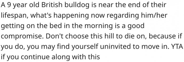 19. The dog is nearing the end of its lifespan.