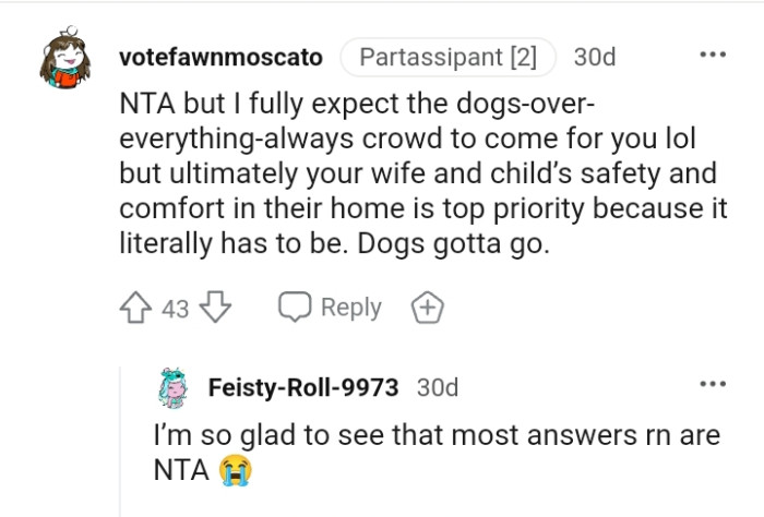 Your wife and child's safety and comfort are a priority.