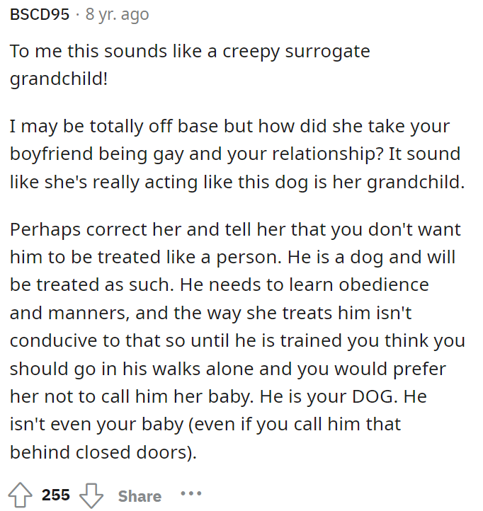 It does sound quite strange that she's acting this way, and it seems like she's really overstepping her boundaries.