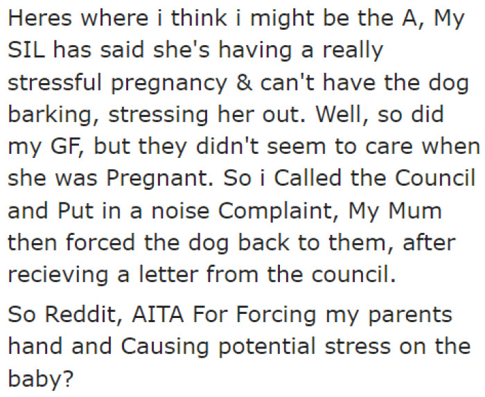 The OP also needed a quiet space for his baby.