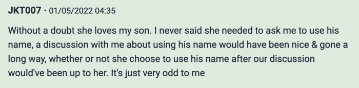 OP Is Sticking to Their Guns, Saying They Are Not Contesting MIL's Love for Their Son, but They Should Have Discussed the Name Before Going Through with It