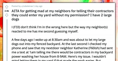 Disaster Almost Struck When An Entitled Elderly Couple Trespassed On Their Neighbor's Property Knowing That She Has Two Large, Nervous Dogs Who Could Have Harmed Them