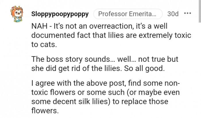 She did get rid of the lilies