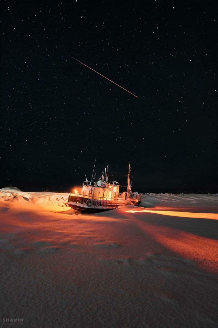 30. ITAP Of A Ship Frozen In Ice