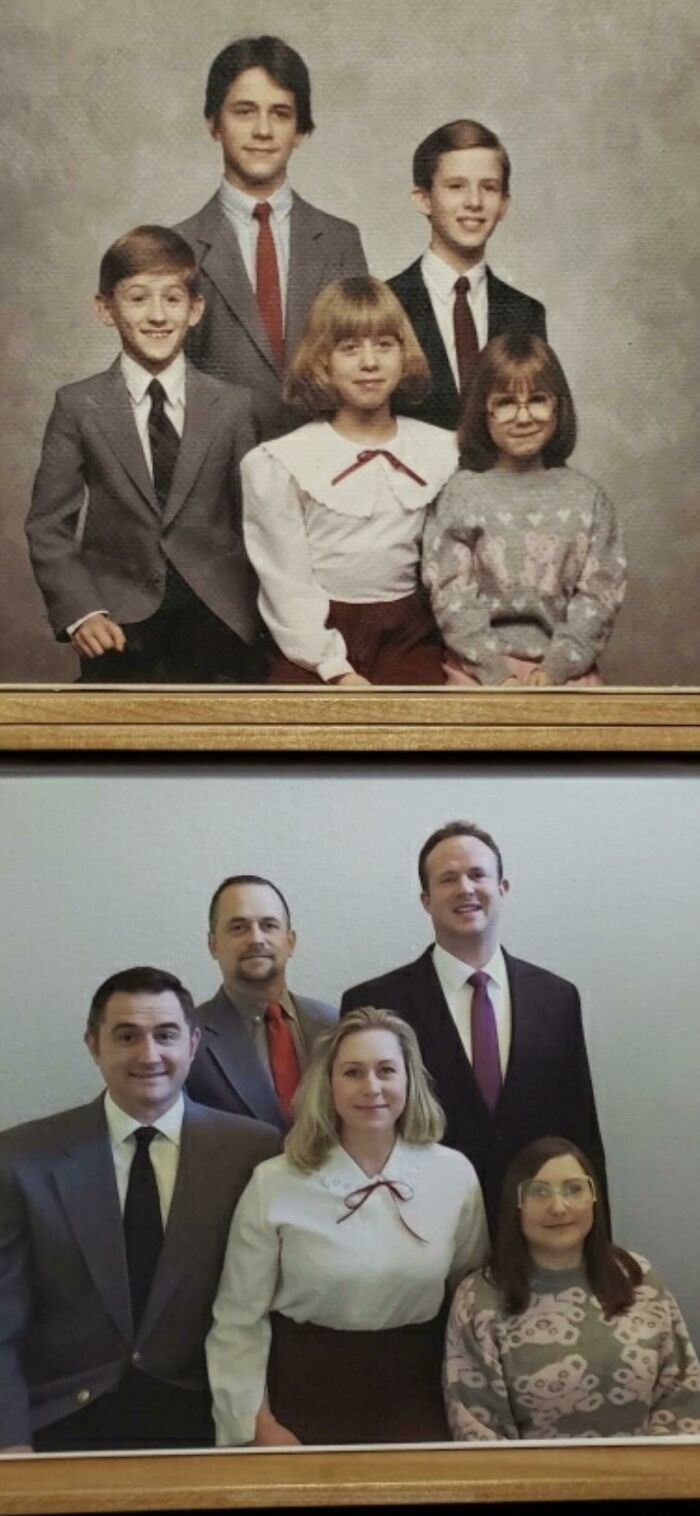 32. My siblings and I lovingly recreated this as a heartfelt gift for our parents' 50th anniversary, spanning the years from 1985 to 2019.