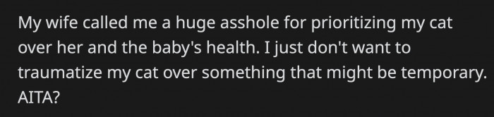 Keep in mind OP's wife is in the third trimester of her pregnancy, which means any undue stress can compromise her vulnerable state.