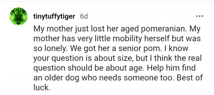 7. The question should not be about size but about age