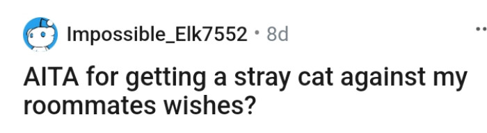 The OP kicks off her story with this title