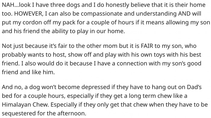 The man should be more accommodating.