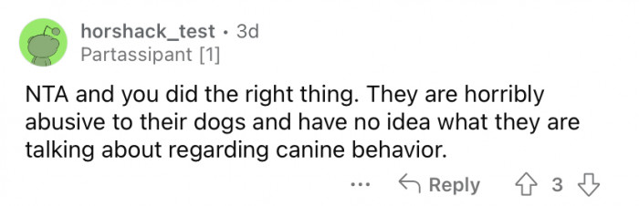 "You did the right thing."