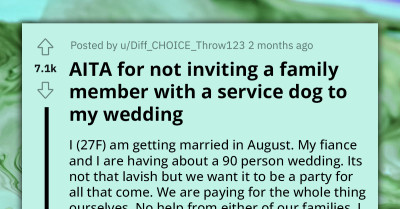 Bride Excludes Cousin From Her Wedding Because She Doesn't Want Her Service Dog During Her Special Day