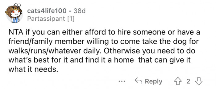 Woman with disabilities sitting beside a dog, questioning whether to rehome.