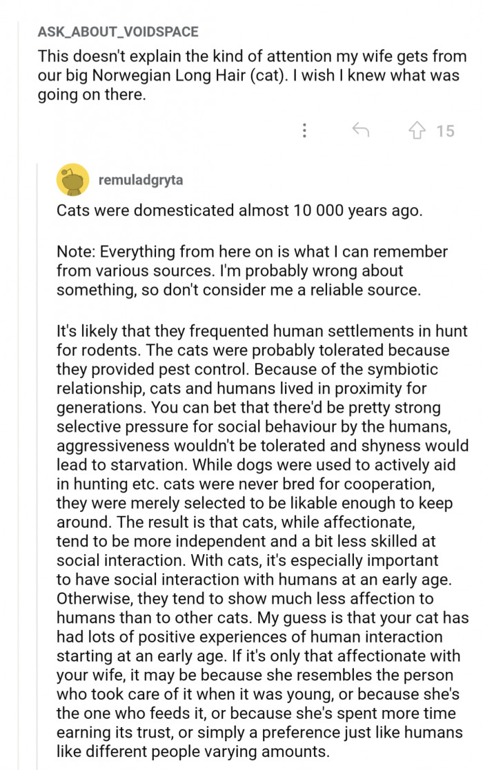 While domestication of cats helped, early socialization also plays a big role for cats