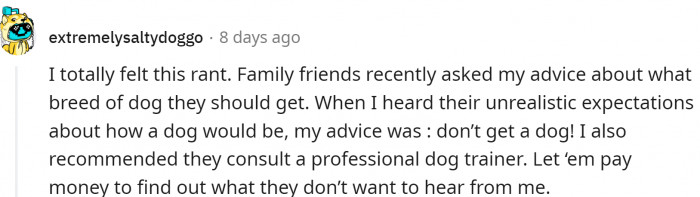 Don't get a dog then