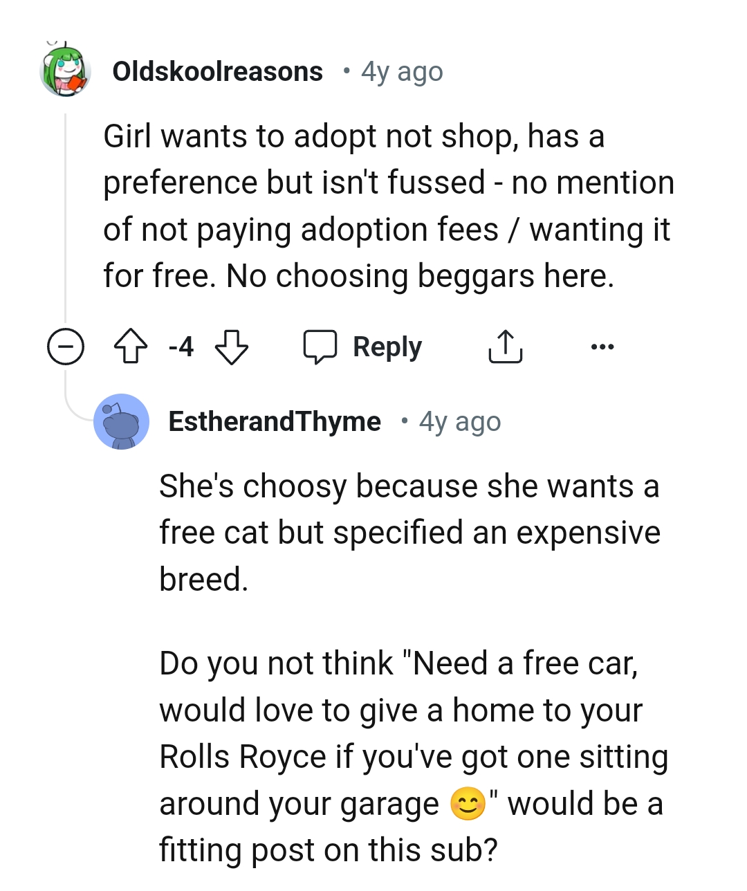 20. There are no choosing beggars here