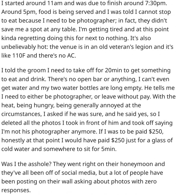 Was he wrong to delete all wedding photos? Reddit responds.