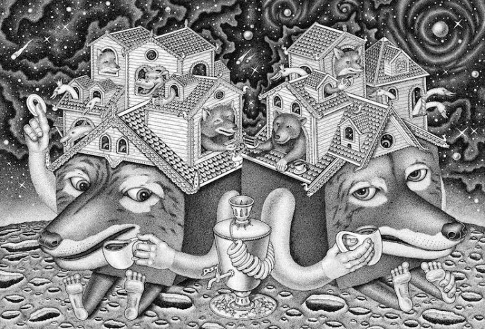 This surreal illustration is called “Far Side of the Moon”