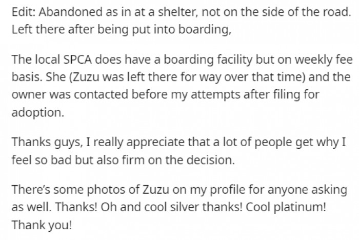 She provided us with some more info after some Redditors were left confused.