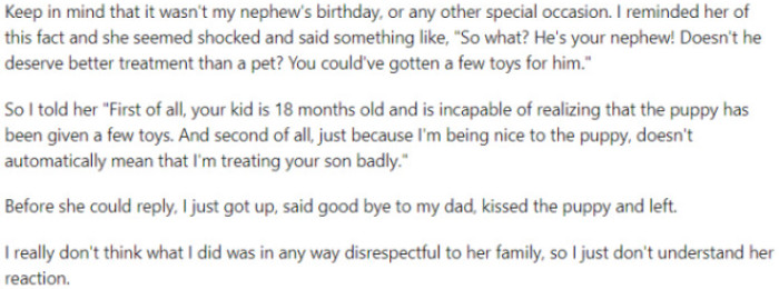 My SIL gave me a really annoyed look