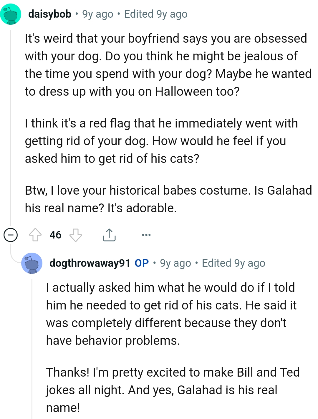 It's a red flag that he wants to get rid of the dog