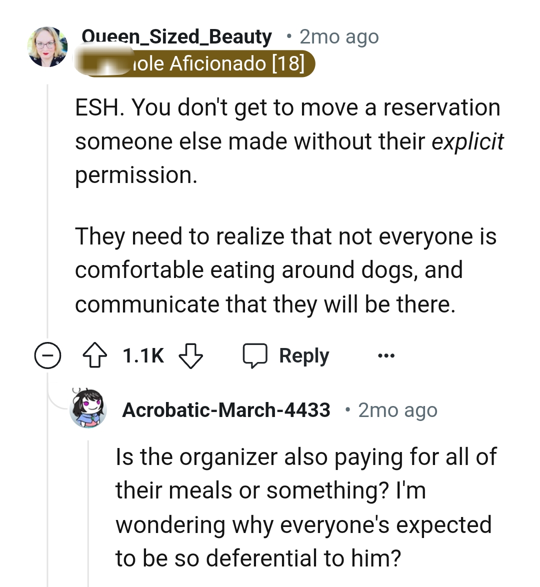 Not everyone is comfortable sitting and eating around dogs