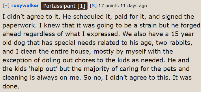 It was an abrupt decision. She didn't get a chance to stop the situation.