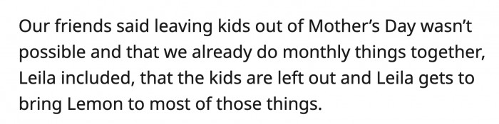 They said that would be impossible since some of the kids have dog allergies and they already do monthly activities where Leila brings Lemon along.