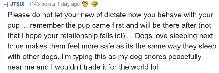 Users don't like how the boyfriend dictates his rules when he doesn't live there.