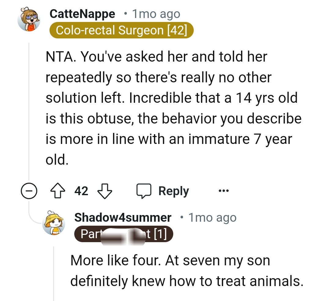When a behaviour is more in line with an immature seven year old