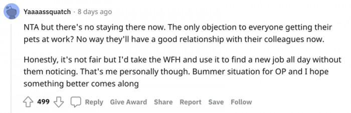 Her boss has poisoned the atmosphere.