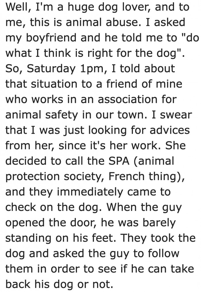 For Her, What the Man Was Doing Is Animal Abuse.