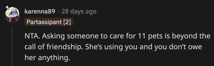 It's too obvious that they only asked OP to be a bridesmaid as an excuse to use her for free pet sitting