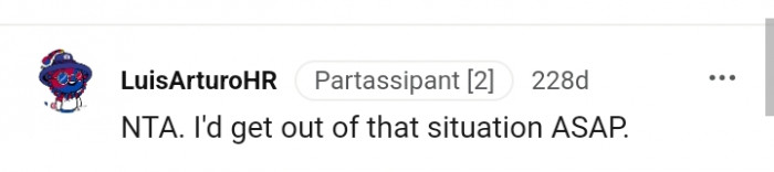 This Redditor would get out as soon as possible