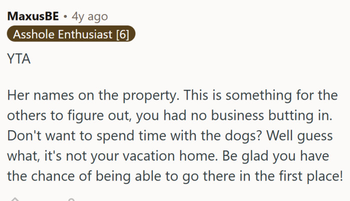 Who owns the vacation home?