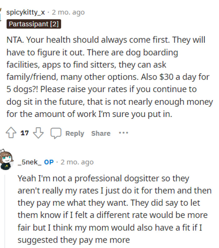 They will definitely have to figure it out because OP's health is important, and if they can't do it, then they can't do it.