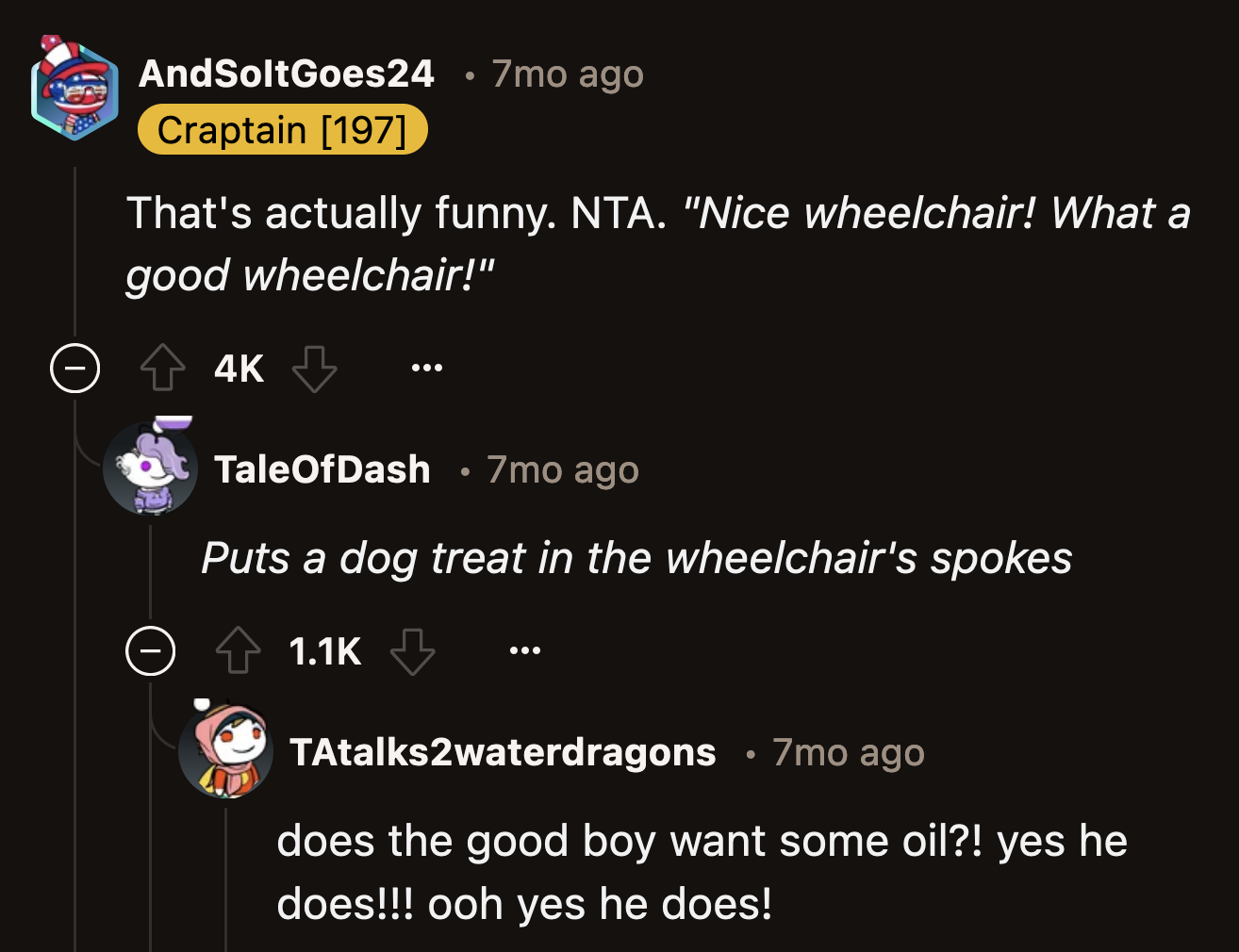 OP should feel proud for coming up with such a witty comeback on the fly.