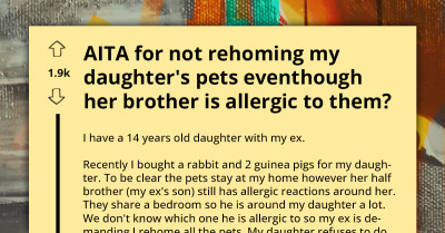 Woman Pressured By Ex to Get Rid of Daughter's Pets Because of His Son's Allergies Even Though He Has No Contact With Them