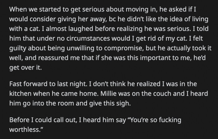 OP told him to get out of the apartment and argued where was he supposed to go. OP replied that she didn't care but he needed to leave.