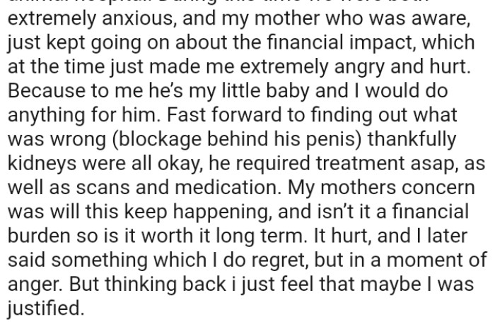 The OP's mom's concern was whether this will keep happening, and if it isn't a financial burden and if it is worth it in the long term