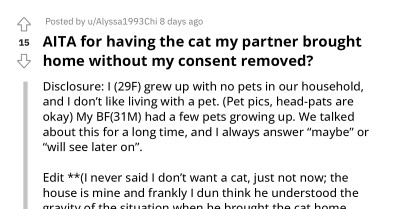 Man Goes Ballistic After His Girlfriend Gave Away Cat He Brought Home Without Her Consent